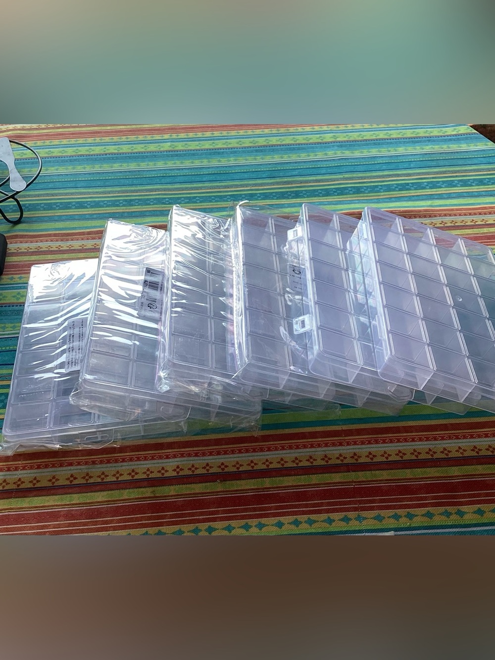 Clear Plastic Compartment Organizer Boxes - set of 6